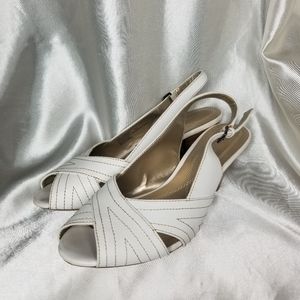 Naturalizer White Bree Cone Heeled Pumps